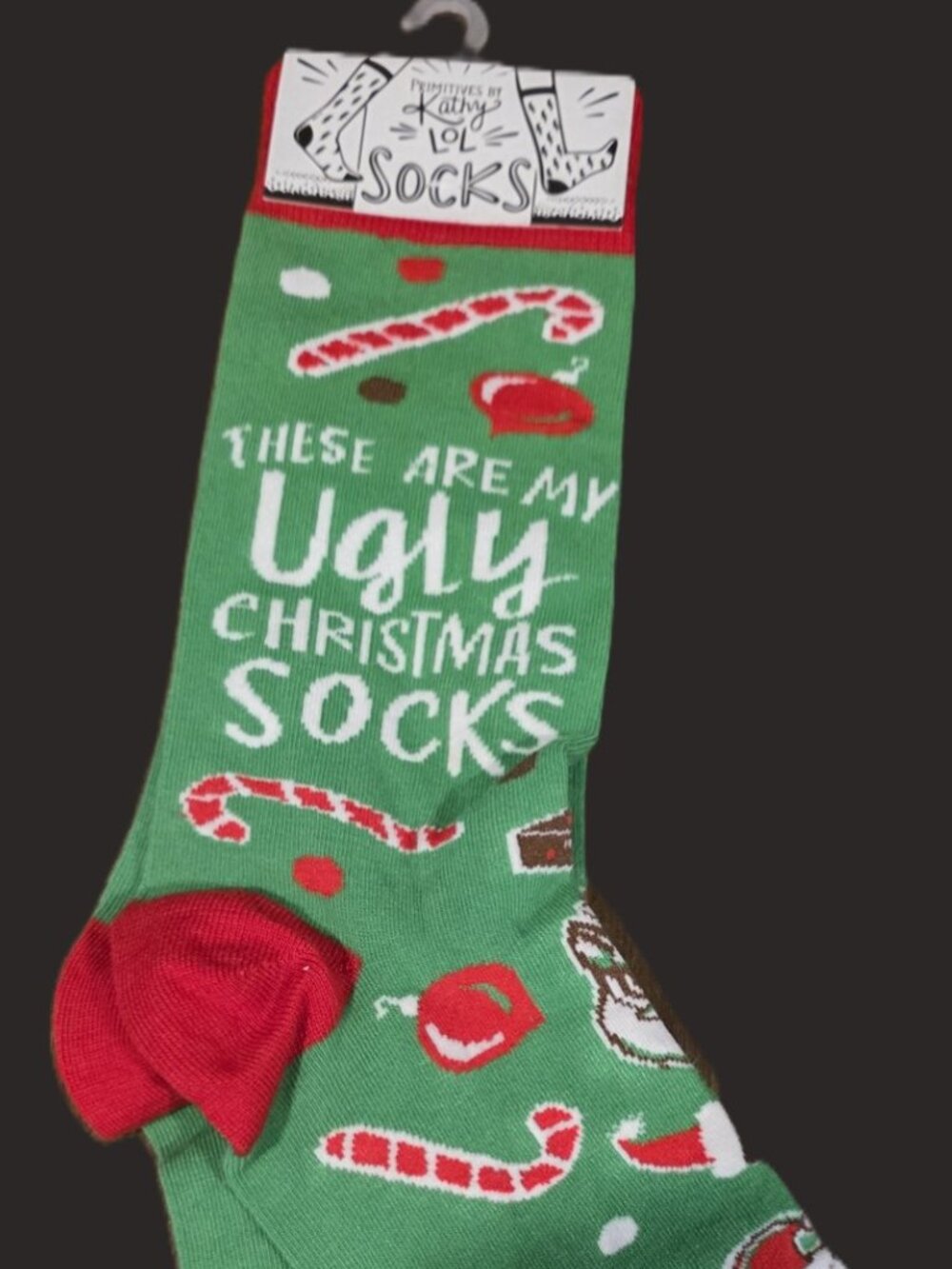 *Primitives by Kathy "These Are My Ugly Christmas Socks" Crew Socks*